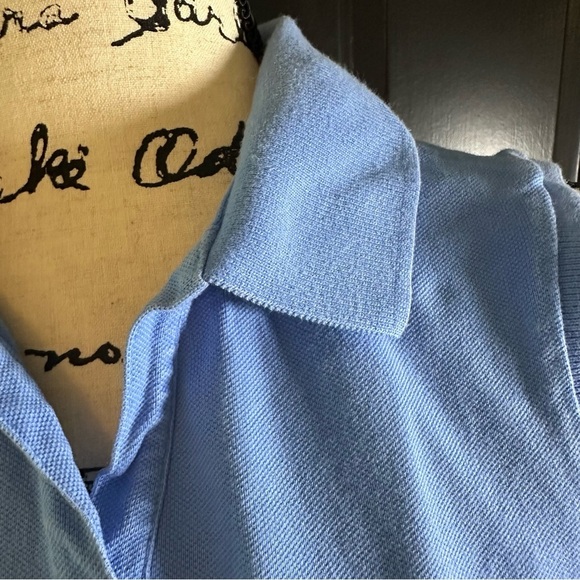 L.L. Bean Shirt Dress Women's M Light blue 98% Cotton Sleeveless Collared (b3 - Picture 6 of 10